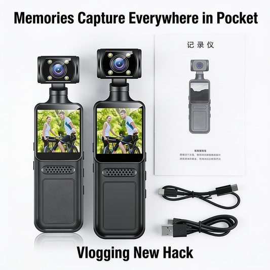 Handheld 3-axis gimbal stabilizer with 1080P camera attached
