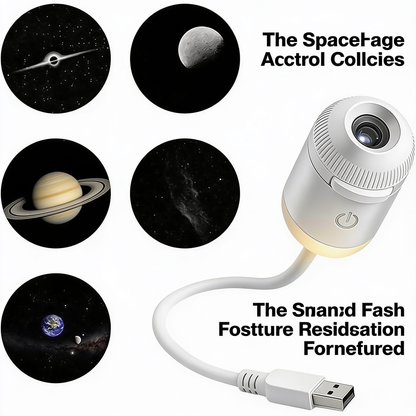 Portable USB starry sky projection lamp lighting a bedroom ceiling