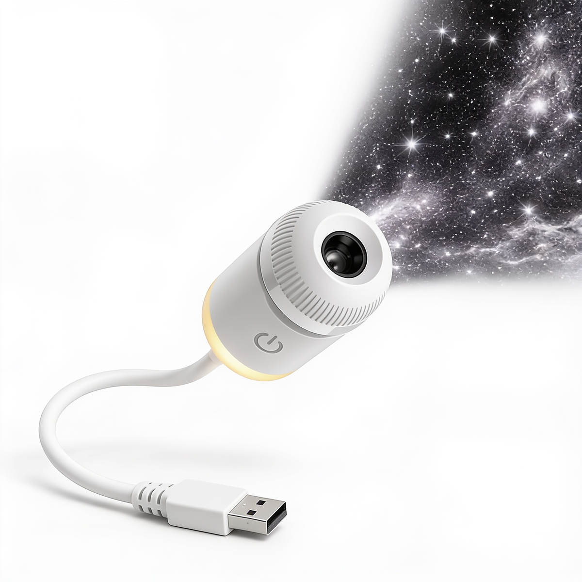 Portable USB starry sky projection lamp lighting a bedroom ceiling