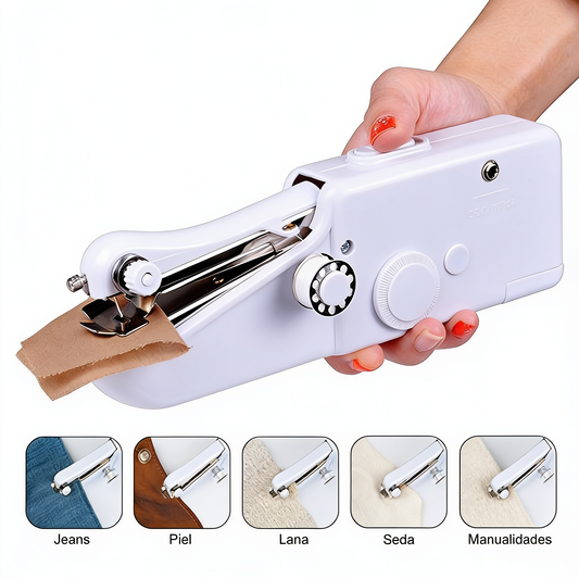 Portable handheld electric sewing machine, white