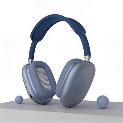 Black over-ear wireless headphones, EchoWave P9