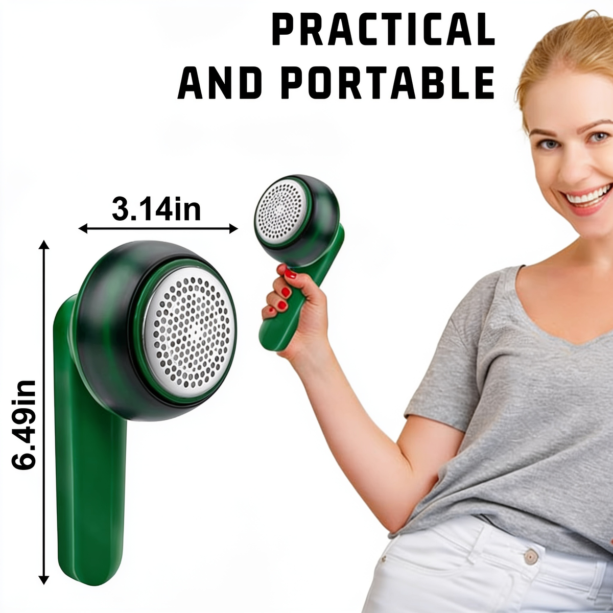 Rechargeable Lint Remover
Electric rechargeable lint remover removing pills from fabric