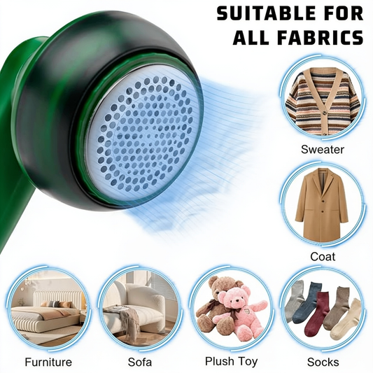 Rechargeable Lint Remover
Electric rechargeable lint remover removing pills from fabric