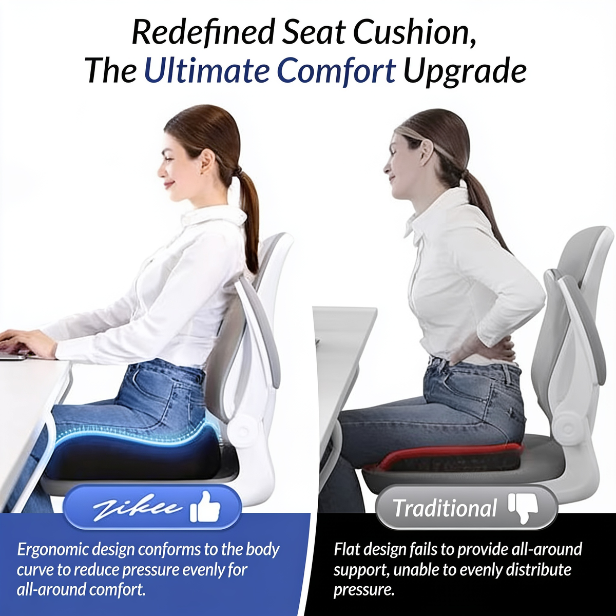 U-shaped ergonomic memory foam seat cushion