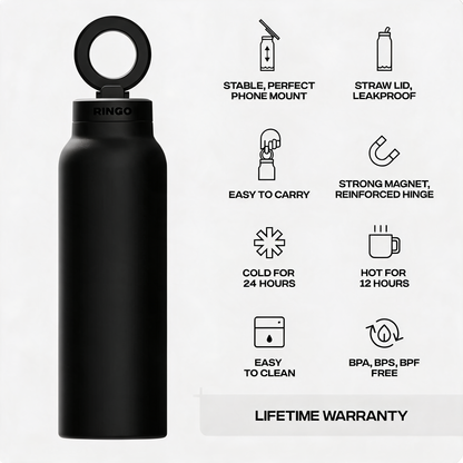 Vacuum Insulated Water Bottle with Phone Holder