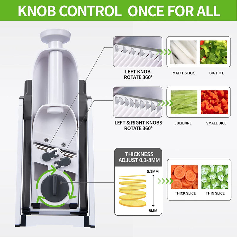 Manual Vegetable Cutter | 4-in-1 Adjustable Mandoline Slicer