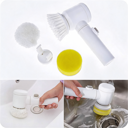 Cleaning Magic Electric Brush 5-in-1 with interchangeable cleaning heads