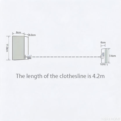 Telescopic Clothesline – 4.2M Retractable Wall-Mounted Clothes Drying Rope