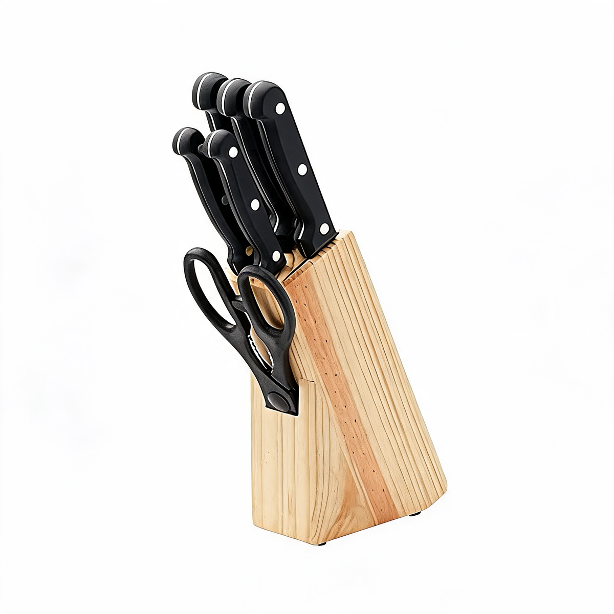 Messer knife set with wooden-style ergonomic handles
