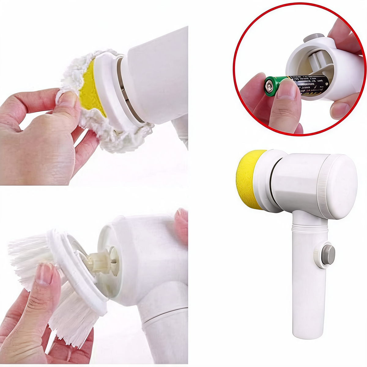 Cleaning Magic Electric Brush 5-in-1 with interchangeable cleaning heads