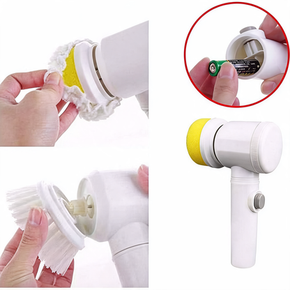 Cleaning Magic Electric Brush 5-in-1 with interchangeable cleaning heads