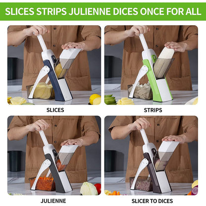 Manual Vegetable Cutter | 4-in-1 Adjustable Mandoline Slicer