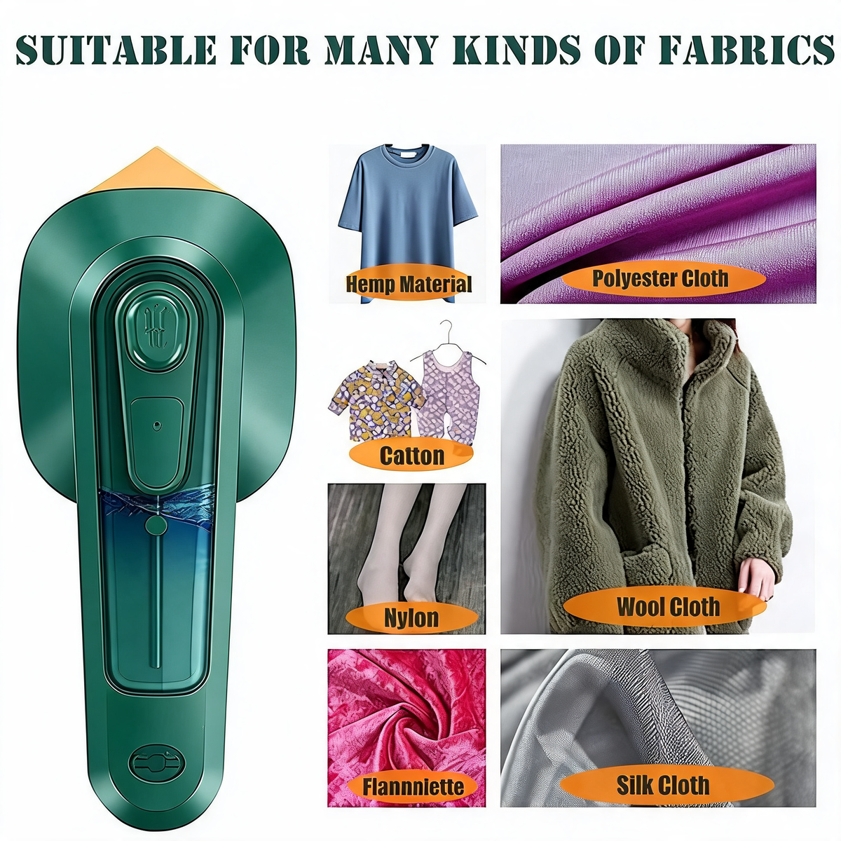 Portable Mini Ironing Machine with 2-in-1 Wet and Dry Ironing Function